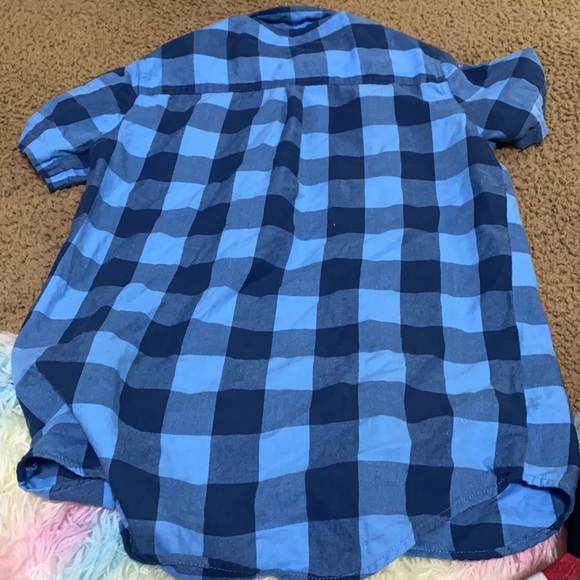 Boys xl blue checkered button shirt - Picture 2 of 5